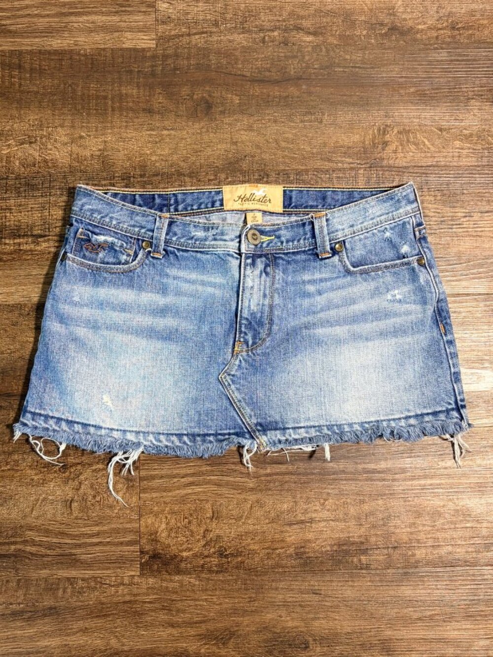 Women's Hollister Distressed Denim Mini Skirt Size 7